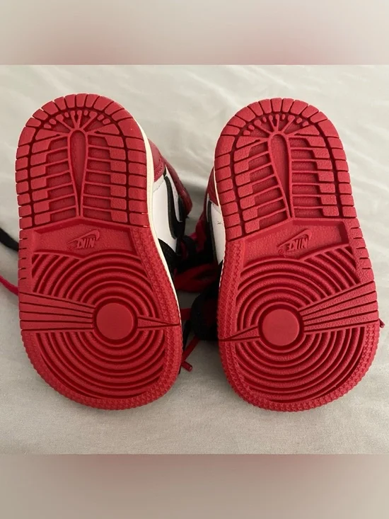 JORDAN 1 RETRO HIGH OG (TD) “BLACK TOE” REIMAGINED Baby Shoes 3C - Picture 5 of 8